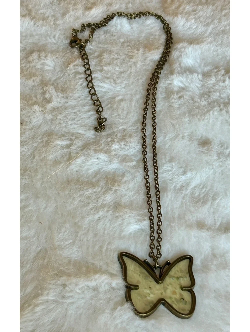Vintage Style Butterfly Pendant Necklace with Matching Earrings Set